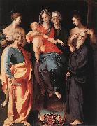 Jacopo Pontormo Madonna and Child with St Anne and Other Saints oil painting on canvas